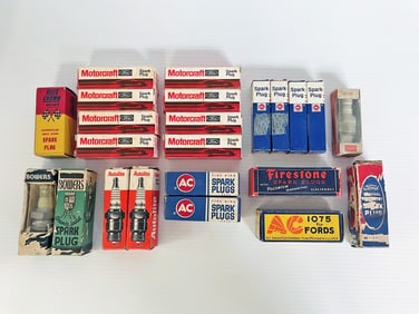 Vintage Assorted Brand Spark Plugs Grouping