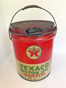 Vintage Texaco Motor Oil 5 Gallon Can
