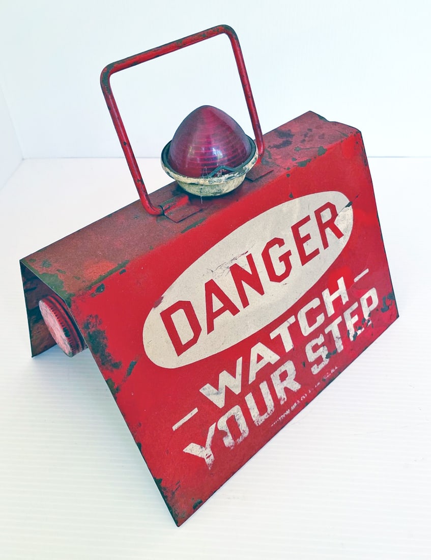 Vintage Danger Watch Your Step Sign (1 of 2)