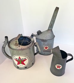 Vintage Galvanized Steel Oil Cans Grouping
