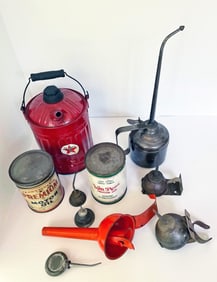 Vintage Dispensing Oil Cans Grouping