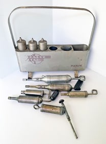 Vintage Lubricant Guns and Handy Set Holder