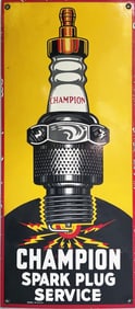 Vintage Champion Spark Plug Service Sign