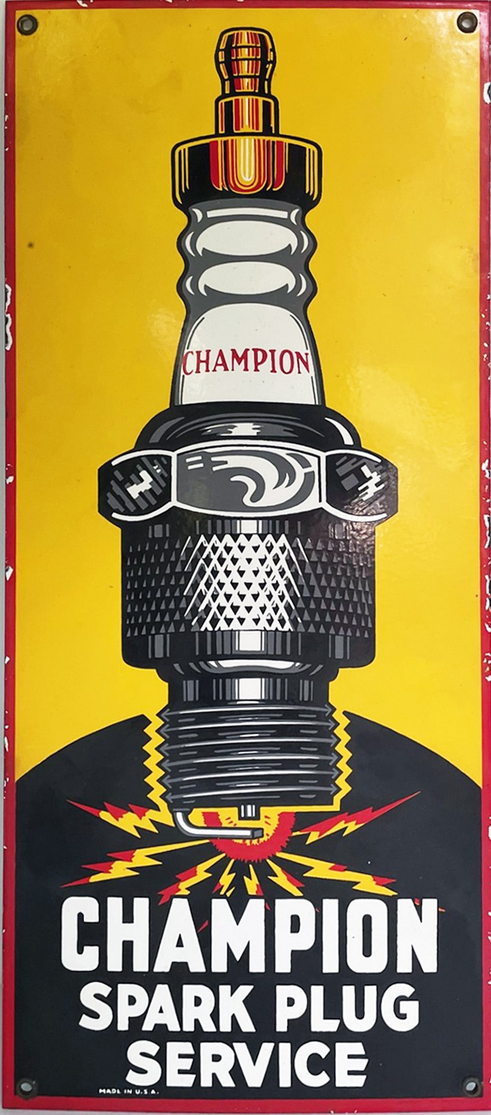 Vintage Champion Spark Plug Service Sign (1 of 2)