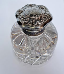 Crystal Inkwell with Sterling Lid