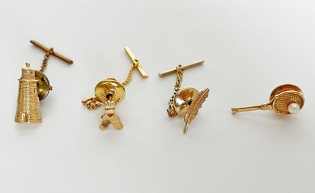14K Gold Tie Pins