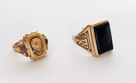 Two 10K School Rings