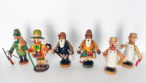 Six Erzgebirge German Incense Smokers