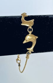 14K Gold Dolphin Bracelet