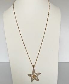 14K Gold Chain with Starfish Pendant