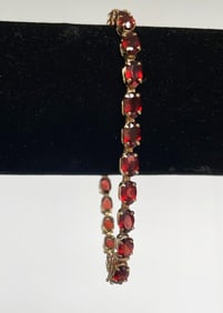 10K Gold Garnet Bracelet