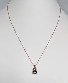 10K Gold Colored Stone Necklace