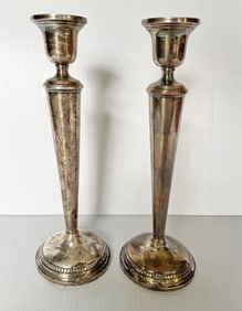 Pair of Sterling Weighted Candlesticks