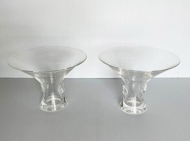 Pair of Steuben Crystal Vases