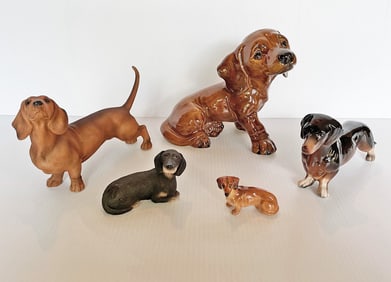 Five Dachshund Figurines