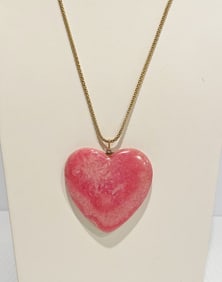 18K Gold Chain with Rose Quartz Heart Pendant