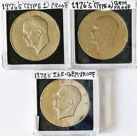 Three Eisenhower Dollars