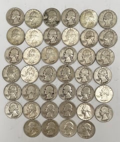 Forty Silver Washington Quarters