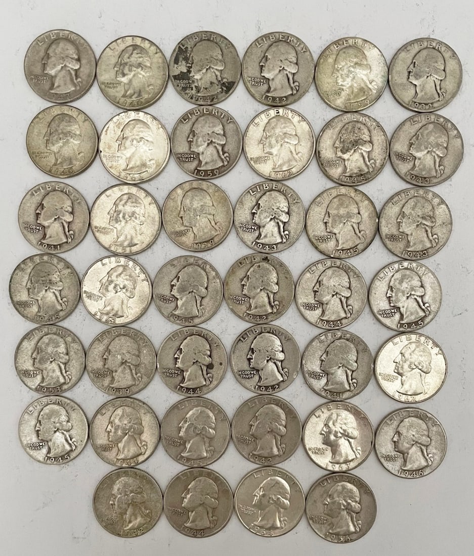 Forty Silver Washington Quarters (1 of 2)