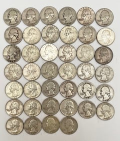 Forty Silver Washington Quarters