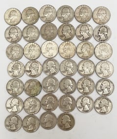 Forty Silver Washington Quarters