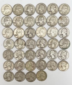 Forty Silver Washington Quarters