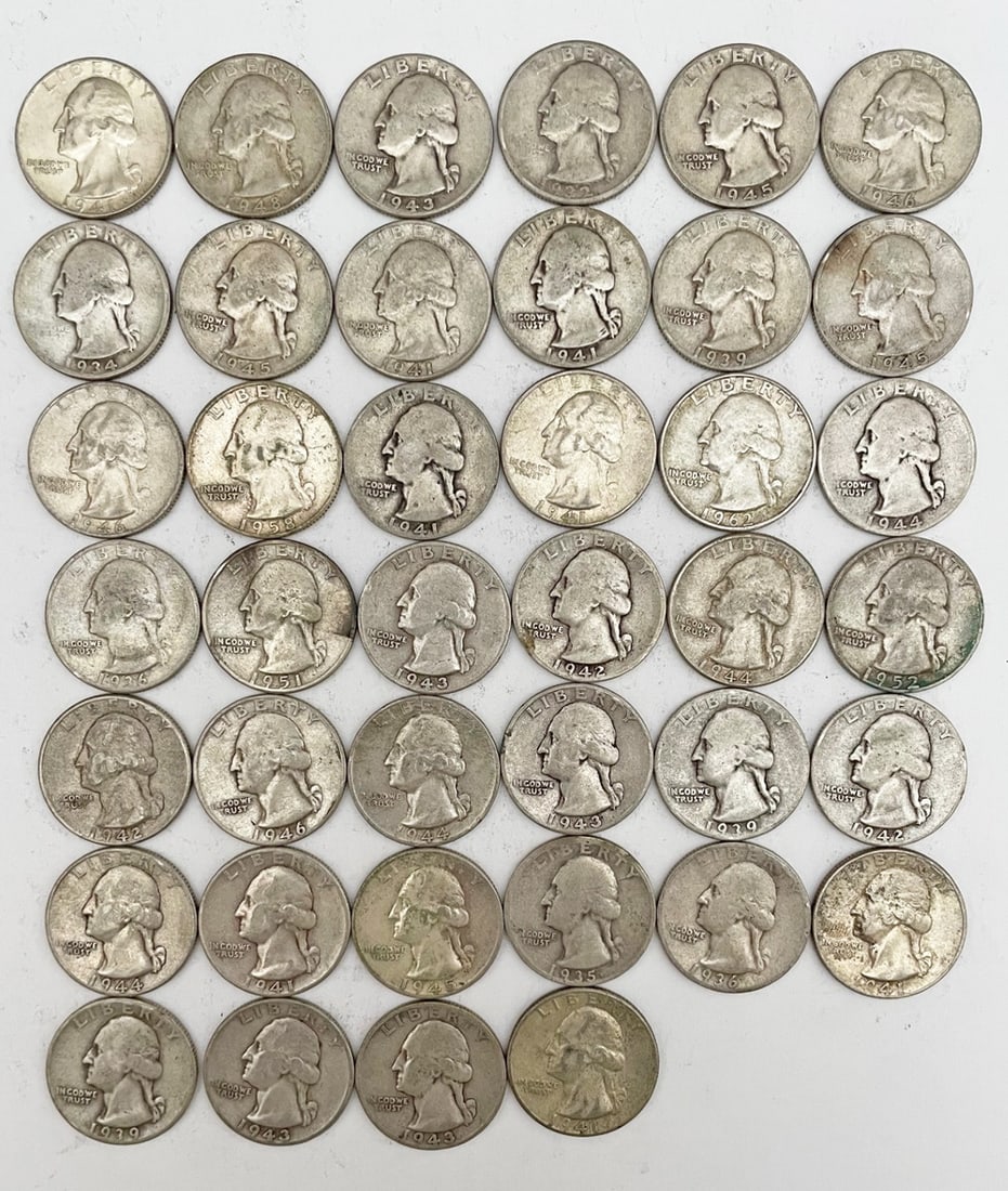 Forty Silver Washington Quarters (1 of 2)