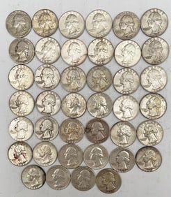Forty Silver Washington Quarters