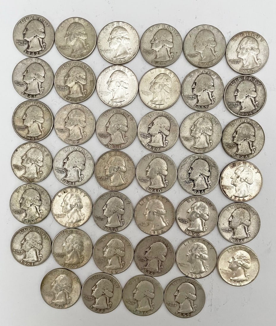 Forty Silver Washington Quarters (1 of 2)