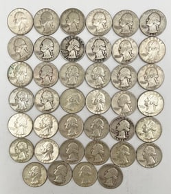 Forty Silver Washington Quarters