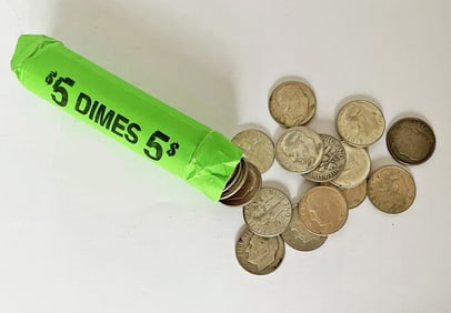 Fifty Silver Roosevelt Dimes.