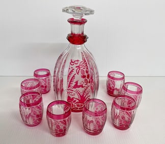 Cristalleries de Nancy French Glass Decanter Set