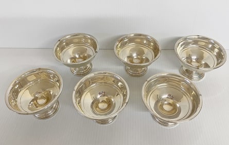 Six Crown Sterling Silver Sherbets