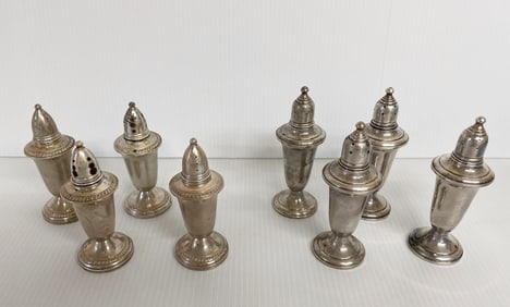 Four Silver Sterling Salt and Pepper Shaker Sets
