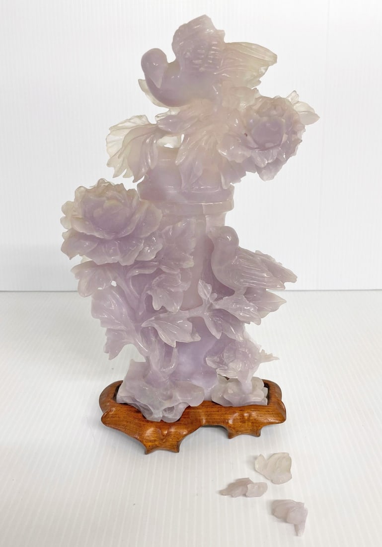 Chinese Jade Covered Urn on Stand (1 of 3)