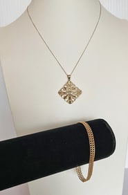 14K Gold Chain, Pendant and Bracelet