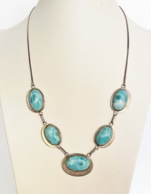 Sterling Silver and Larimar Necklace