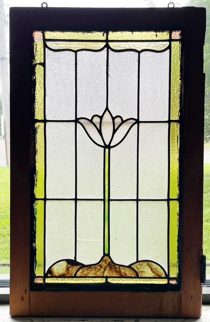 Antique Leaded Stained Glass Window (1 of 2)