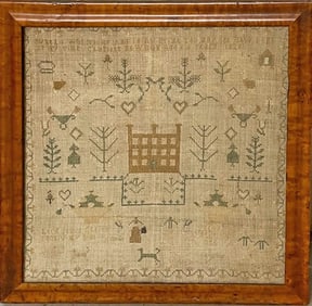 Framed 19th c. Sampler