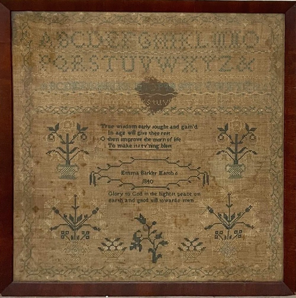 Framed 19th c. Sampler (1 of 2)