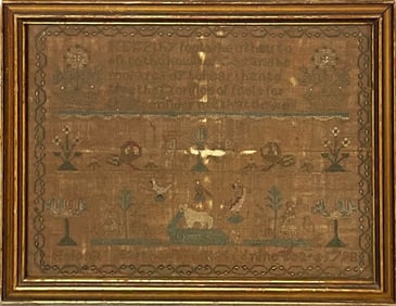 Framed 18th c. Sampler