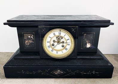 Antique Unmarked Marble Case Mantle Clock