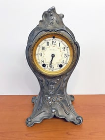 Seth Thomas Art Nouveau Metal Case Mantle Clock