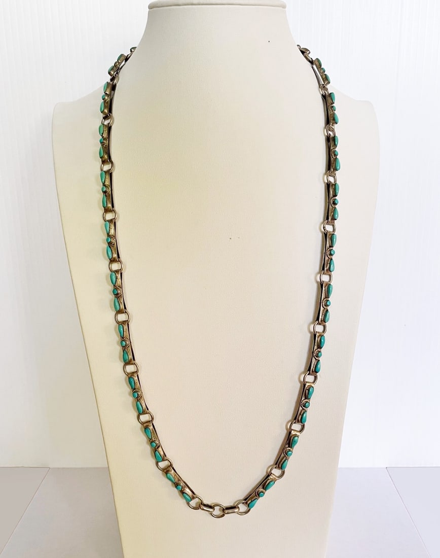 Sterling Silver and Turquoise Necklace (1 of 2)
