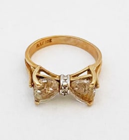 10k Gold Quartz Bow Ring