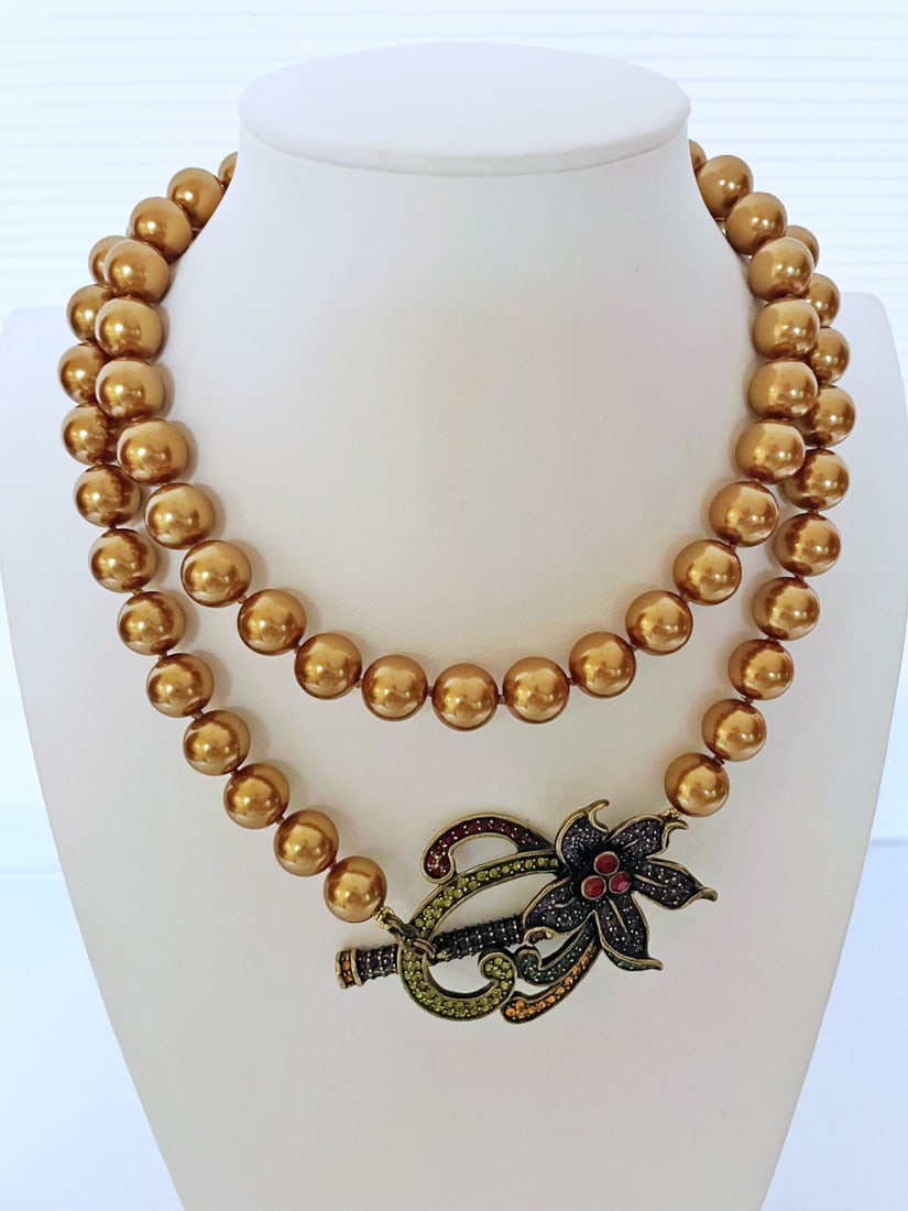 Heidi Daus Faux Pearl Rhinestone Necklace (1 of 2)