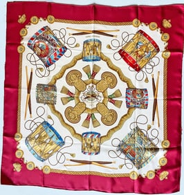 Hermes Silk Scarf "Les Tambours"