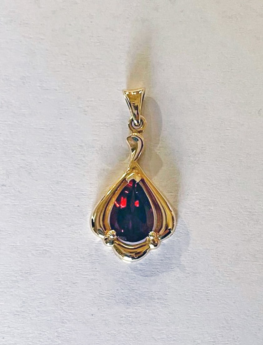 14k Gold Garnet Pendant (1 of 3)