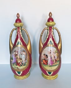 Pair of Austrian Mantle Urns