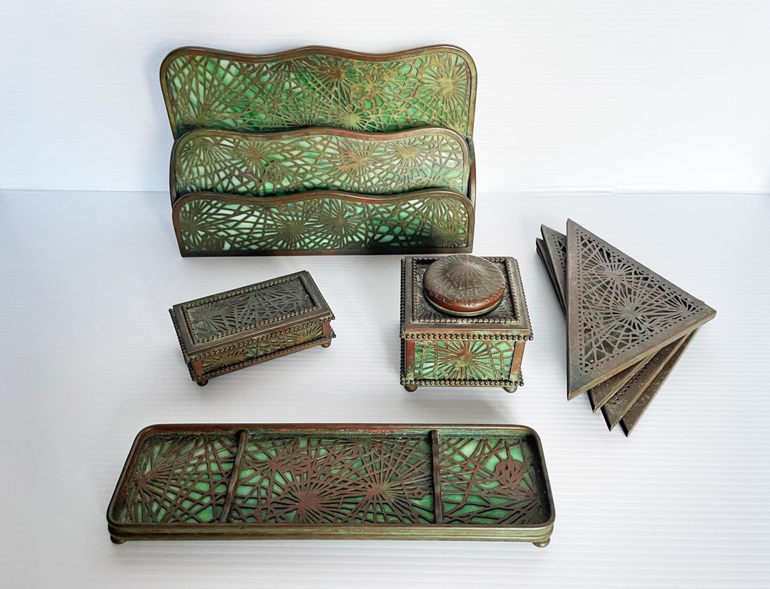 Tiffany Studios Pine Needle Desk Set (1 of 4)
